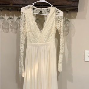 Beautiful ivory lace dress size small open back